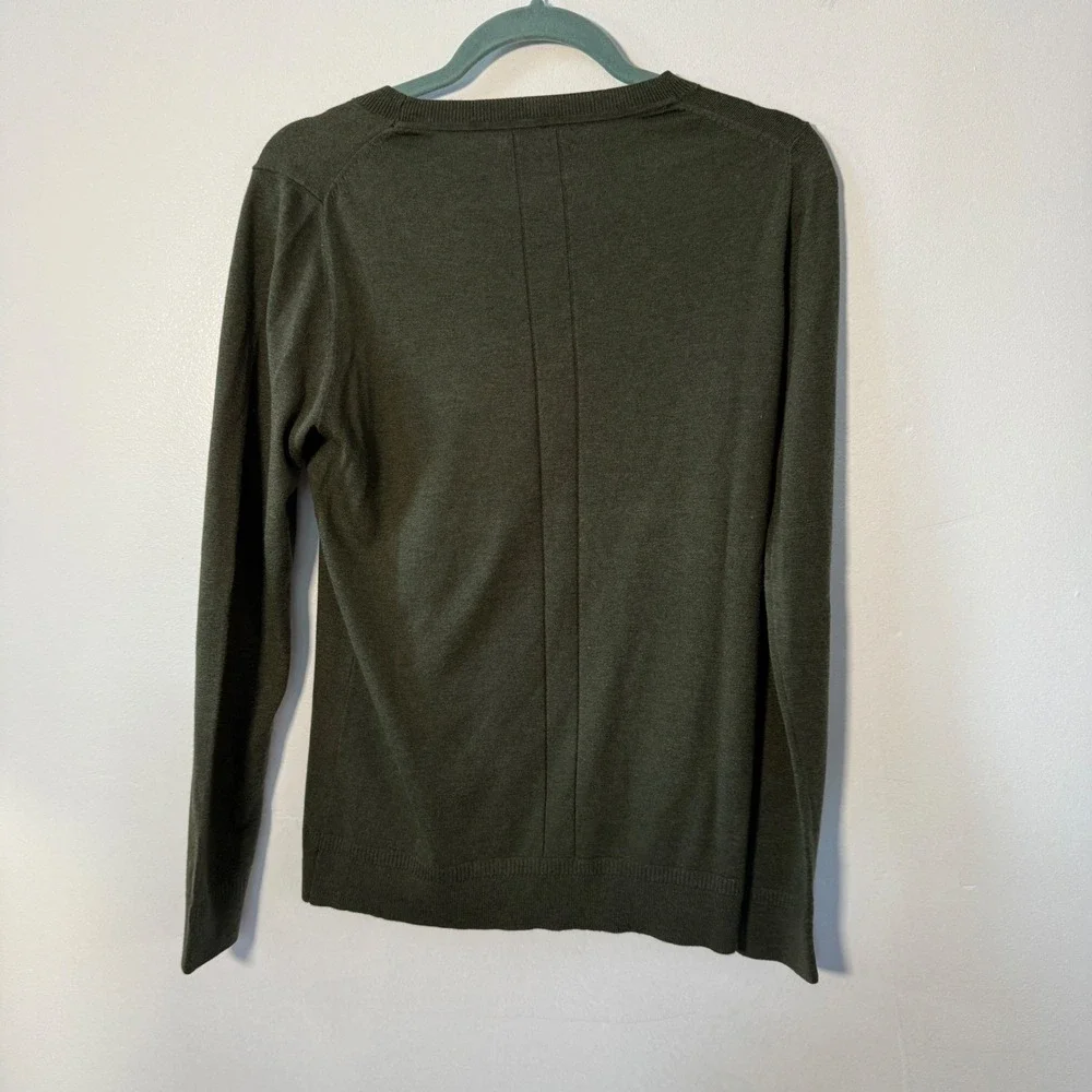 Banana Republic Silk Cashmere Sweater Olive Green Size M - Picture 4 of 4